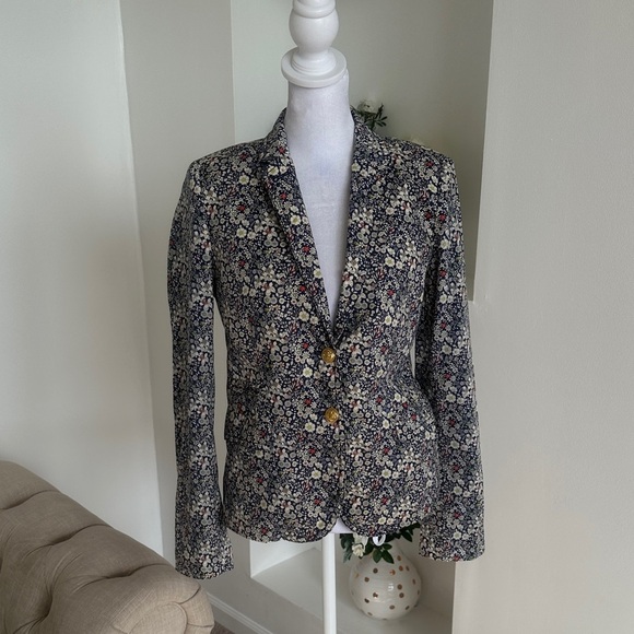 J. Crew Black and Cream Floral Blazer - Picture 2 of 7